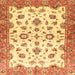 Square Abstract Chrome Gold Yellow Oriental Rug, abs3195