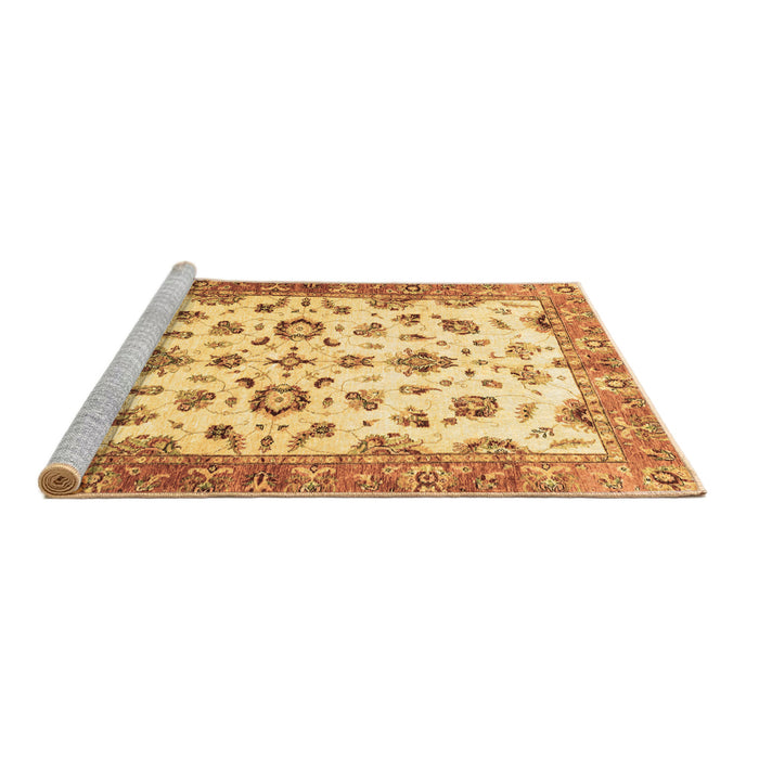 Sideview of Machine Washable Oriental Brown Traditional Rug, wshabs3195brn
