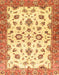 Abstract Chrome Gold Yellow Oriental Rug, abs3195