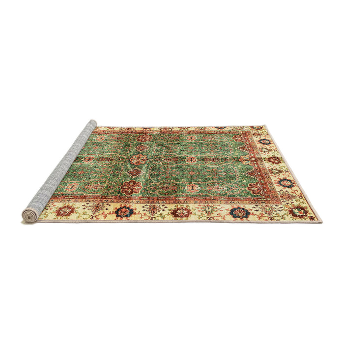 Sideview of Machine Washable Abstract Red Rug, wshabs3196