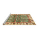 Sideview of Machine Washable Abstract Red Rug, wshabs3196