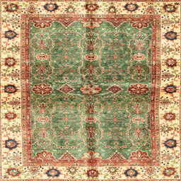 Square Machine Washable Abstract Red Rug, wshabs3196