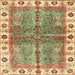 Square Abstract Red Oriental Rug, abs3196