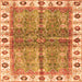 Square Oriental Orange Traditional Rug, abs3196org