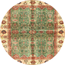 Round Machine Washable Abstract Red Rug, wshabs3196