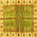 Square Oriental Yellow Traditional Rug, abs3196yw