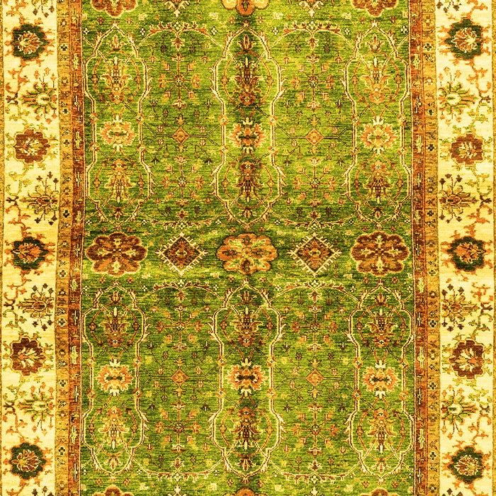 Machine Washable Oriental Yellow Traditional Rug, wshabs3196yw