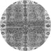 Round Oriental Gray Traditional Rug, abs3196gry