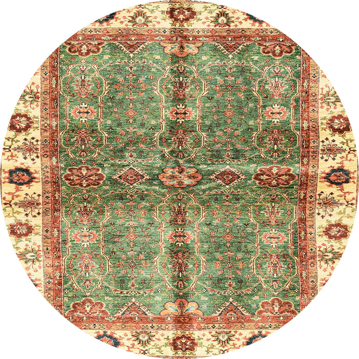 Round Abstract Red Oriental Rug, abs3196