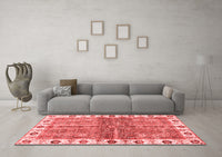 Machine Washable Oriental Red Traditional Rug, wshabs3196red
