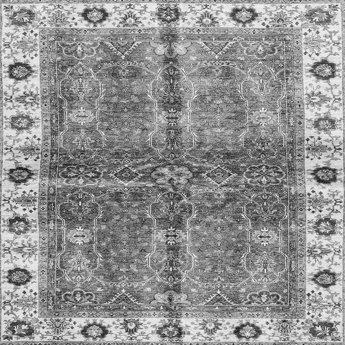 Square Machine Washable Oriental Gray Traditional Rug, wshabs3196gry
