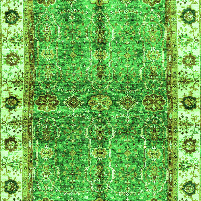 Machine Washable Oriental Green Traditional Area Rugs, wshabs3196grn