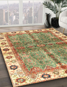 Machine Washable Abstract Red Rug in a Family Room, wshabs3196