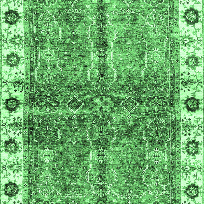 Machine Washable Oriental Emerald Green Traditional Area Rugs, wshabs3196emgrn