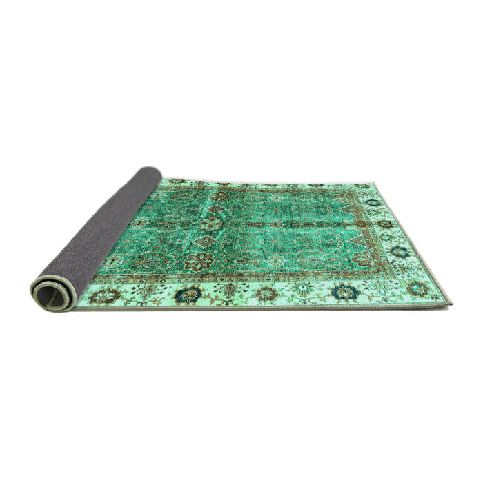 Sideview of Oriental Turquoise Traditional Rug, abs3196turq