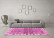 Machine Washable Oriental Pink Traditional Rug in a Living Room, wshabs3196pnk