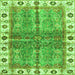 Square Oriental Green Traditional Rug, abs3196grn