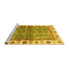 Sideview of Machine Washable Oriental Yellow Traditional Rug, wshabs3196yw