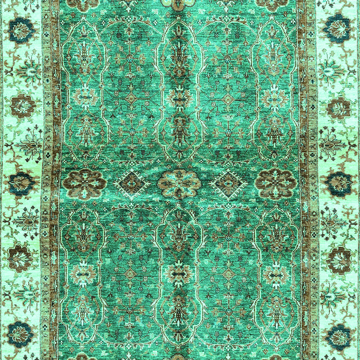Machine Washable Oriental Turquoise Traditional Area Rugs, wshabs3196turq