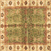 Square Machine Washable Oriental Brown Traditional Rug, wshabs3196brn