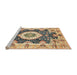 Sideview of Machine Washable Abstract Chestnut Brown Rug, wshabs3197