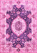 Machine Washable Abstract Pink Modern Rug, wshabs3197pnk