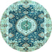 Round Machine Washable Abstract Light Blue Modern Rug, wshabs3197lblu