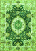 Machine Washable Abstract Green Modern Area Rugs, wshabs3197grn