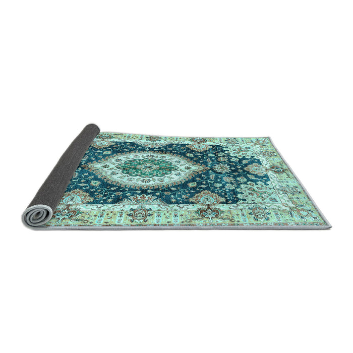 Sideview of Abstract Light Blue Modern Rug, abs3197lblu