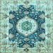 Square Abstract Light Blue Modern Rug, abs3197lblu