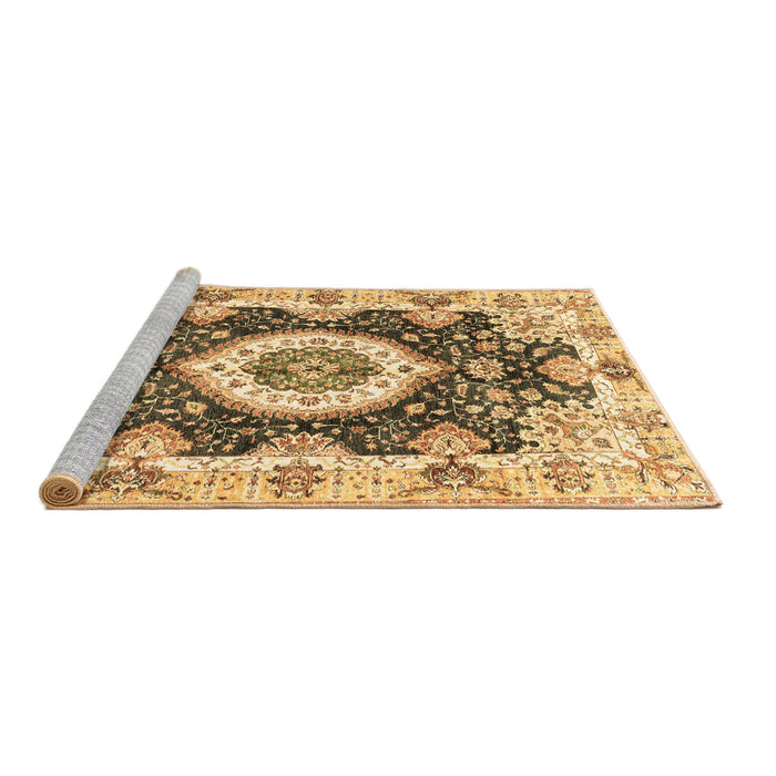 Sideview of Machine Washable Abstract Brown Modern Rug, wshabs3197brn