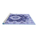 Sideview of Machine Washable Abstract Blue Modern Rug, wshabs3197blu