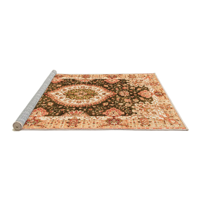 Sideview of Machine Washable Abstract Orange Modern Area Rugs, wshabs3197org