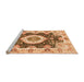 Sideview of Machine Washable Abstract Orange Modern Area Rugs, wshabs3197org