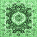 Square Abstract Emerald Green Modern Rug, abs3197emgrn