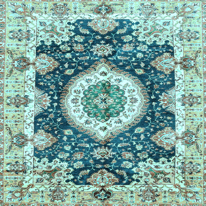 Square Machine Washable Abstract Light Blue Modern Rug, wshabs3197lblu