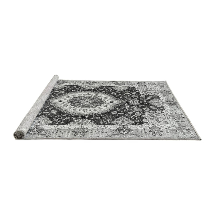 Sideview of Machine Washable Abstract Gray Modern Rug, wshabs3197gry