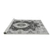 Sideview of Machine Washable Abstract Gray Modern Rug, wshabs3197gry