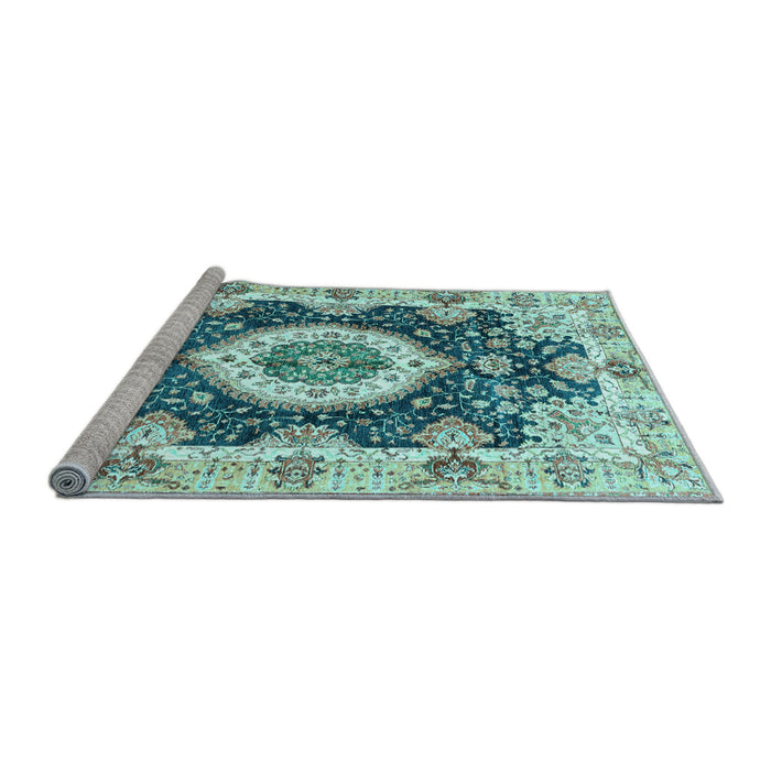 Sideview of Machine Washable Abstract Light Blue Modern Rug, wshabs3197lblu