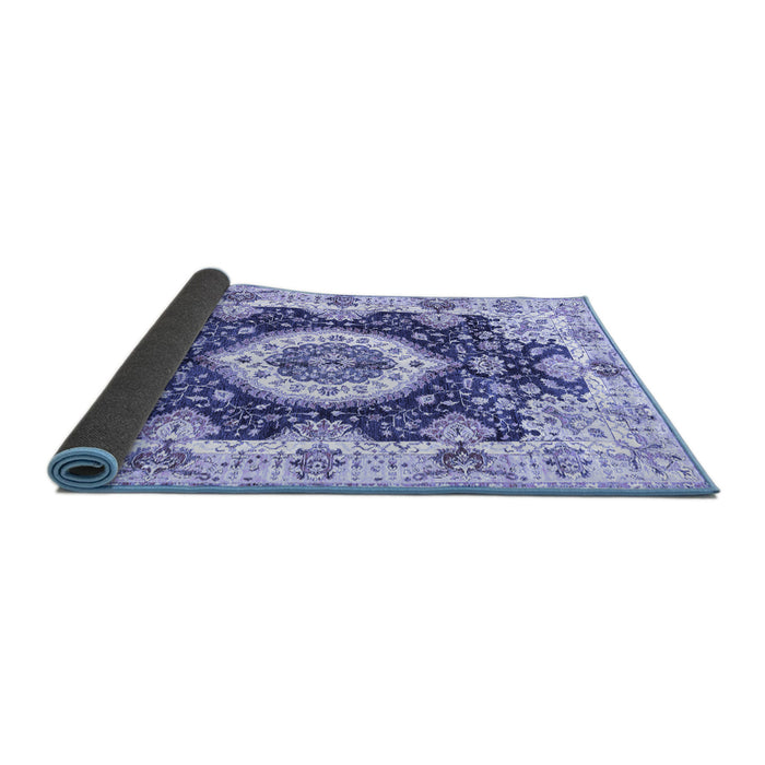Sideview of Abstract Blue Modern Rug, abs3197blu