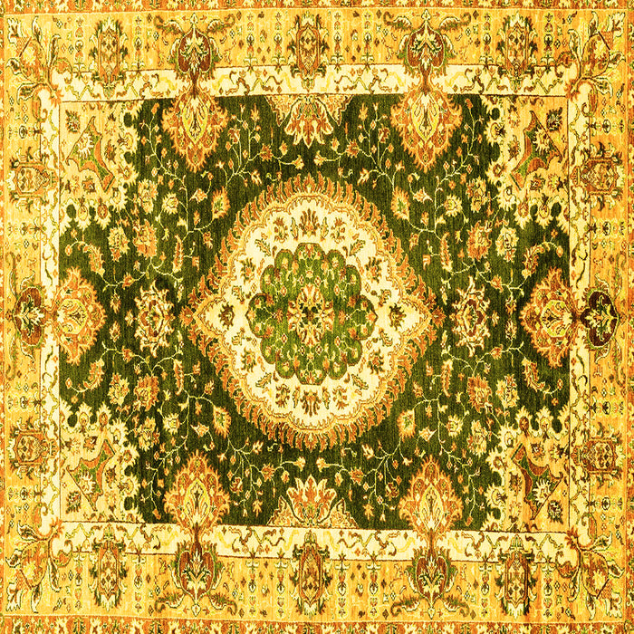 Square Abstract Yellow Modern Rug, abs3197yw