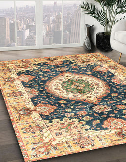 Machine Washable Abstract Chestnut Brown Rug in a Family Room, wshabs3197