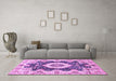 Machine Washable Abstract Purple Modern Area Rugs in a Living Room, wshabs3197pur