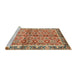 Sideview of Machine Washable Abstract Brown Sugar Brown Rug, wshabs3198