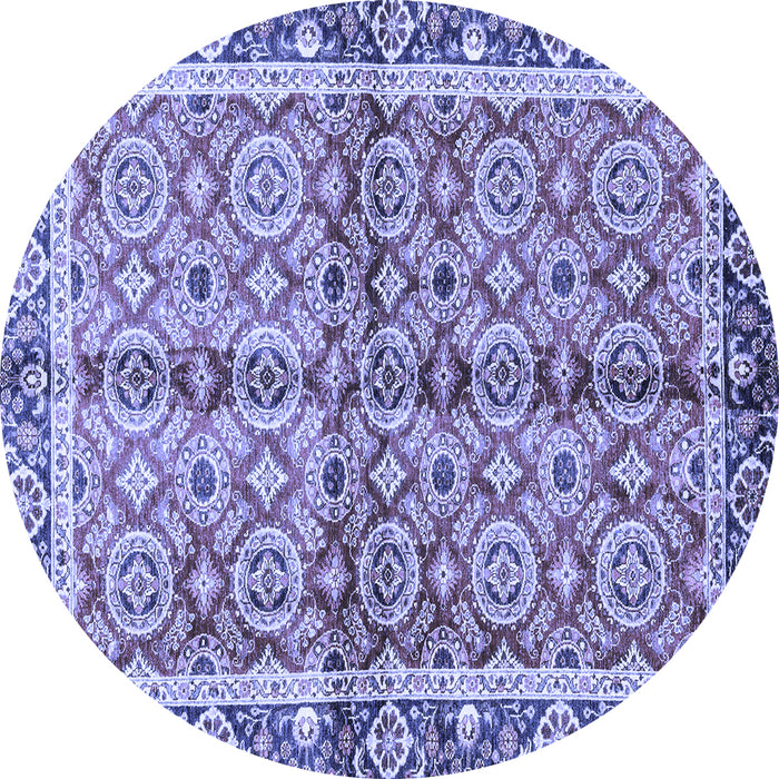 Round Oriental Blue Traditional Rug, abs3198blu