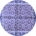 Round Oriental Blue Traditional Rug, abs3198blu