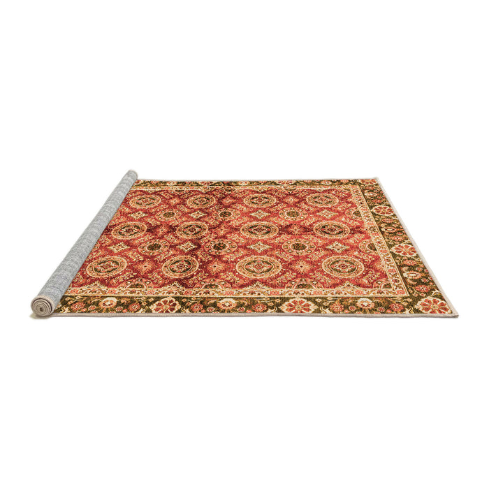 Sideview of Machine Washable Oriental Orange Traditional Area Rugs, wshabs3198org