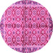 Round Oriental Pink Traditional Rug, abs3198pnk