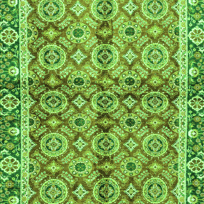Machine Washable Oriental Green Traditional Area Rugs, wshabs3198grn