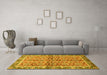 Machine Washable Oriental Yellow Traditional Rug in a Living Room, wshabs3198yw